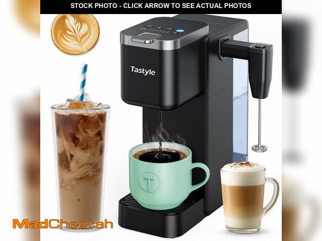 Lot 74-12978452 - Tastyle Single Serve Coffee Maker with Built-in Detachable Milk Frother, Iced and Hot Coffee Machine...