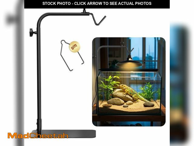 Lot 74-13522050 - Josmimic Reptile Heat Lamp Stand Adjustable 18"-32": Light Holder Fixture with Heavy Base for Bearde...