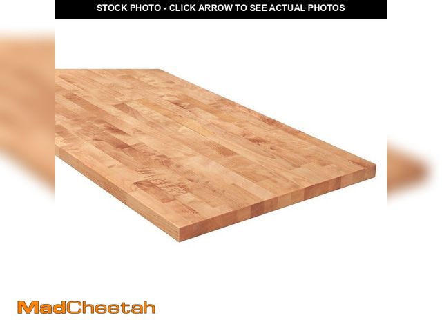 Lot 74-12778455 - HARDWOOD REFLECTIONS 4 ft. L x 30 in. D Unfinished Birch Solid Wood Butcher Block Desktop Countertop...