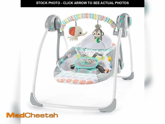 Lot 74-12664154 - Bright Starts Portable Automatic 6-Speed Baby Swing with Adaptable Speed, Taggies, Music, Removable-...