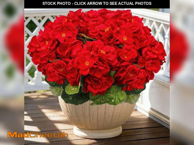 Lot 74-14147559 - FULLMUSIC Artificial Flowers for Outdoor, UV Resistant Realistic Geranium Fake Flowers-Faux Flowers ...