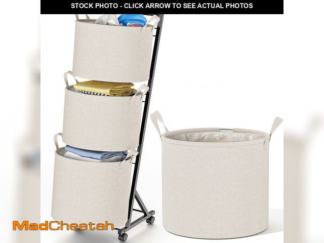 Lot 74-12766531 - YOUPINS 3-Tier Laundry Hamper Sorter,Laundry Storage Organizer with Wheels Removable Rolling Laundry...