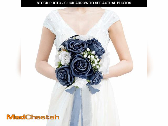 Lot 74-14058604 - DIYDOFUN Wedding Bouquet for Bride - Premade Simple Artificial Roses Flowers for Bridal Shower Desti...