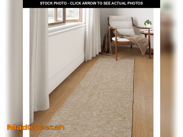 Lot 74-12710678 - Collive Long Hallway Runner Rug 2.6' x 10', Washable Runner Indoor Entryway Rug, Tan/Cream Braided W...