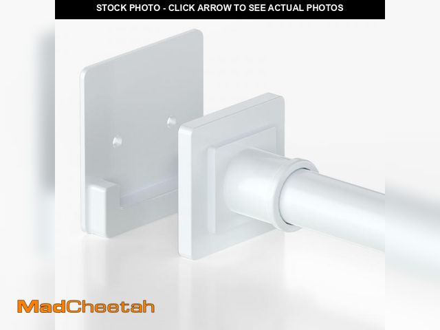 Lot 74-11558113 - UIOSANRT White Shower Curtain Rod 31-79 inches with Holders, Stainless Steel Shower Rod &amp; Tensio...