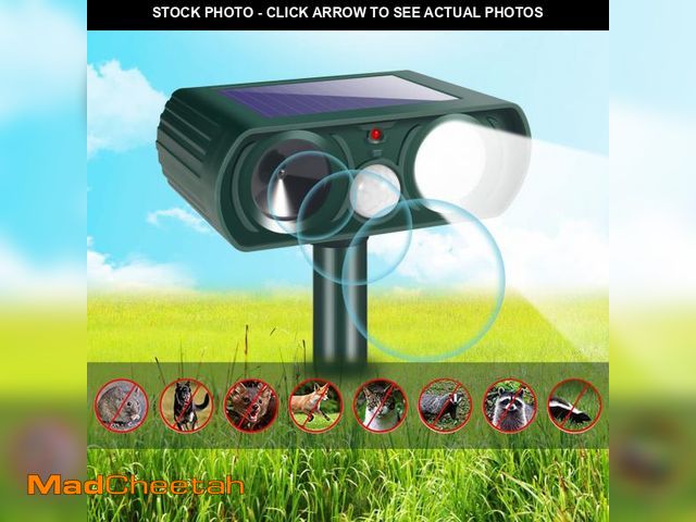 Lot 74-12302593 - 4 Pcs Solar Ultrasonic Animal Repellent - USED