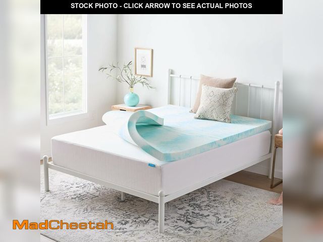 Lot 74-13733835 - Linenspa 3 Inch Swirl Gel Memory Foam Mattress Topper, Queen Size - Cooling Gel Infused, Ventilation...