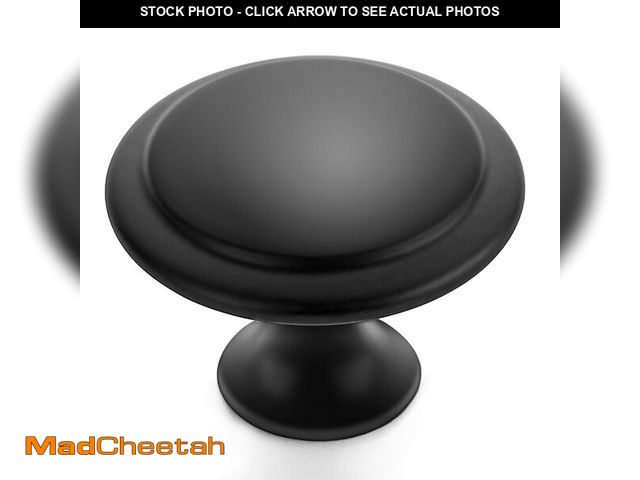 Lot 74-14338803 - Ravinte 40 Pack Matte Black Kitchen Cabinet Knobs 1-1/6 Inch Round Drawer Pulls Flat Black Stainless...