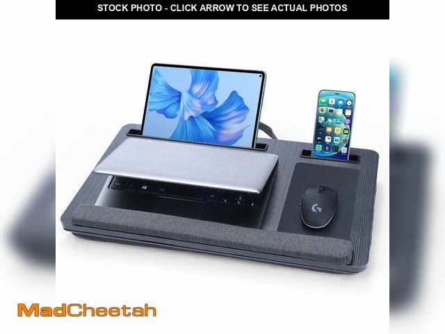 Lot 74-12669402 - Coliware Lap Desk, 21.6 inch Laptp Desk with Dual Cushion Device Ledge Mouse Pad Phone Tablet Holder...
