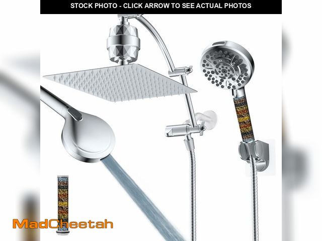 Lot 74-13773036 - Hibbent All Metal 12'' Dual Filtered Rainfall Shower Head Combo, High Pressure Handheld Shower Head ...