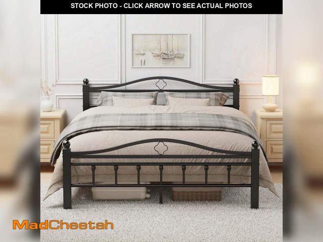Lot 74-13778094 - Queen Bed Frame with Headboard - Heavy Duty Bed Frame Queen Size Supports 1500LBS, Noise Free, Under...