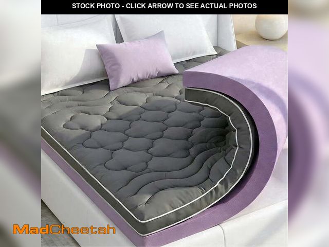Lot 74-14258584 - BDEUS Dual Layer 5 in Memory Foam Mattress Topper, 2 in Egg Crate Memory Foam and 3 in Pillow Top Ma...
