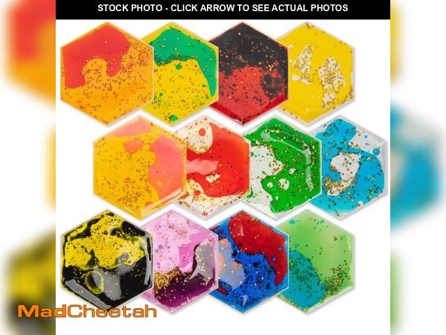 Lot 74-12303477 - Art3d Hexagon Sensory Fidget Liquid Motion Tiles for Kids, Toddler, Teens - Interactive Soft Gel Liq...