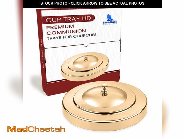Lot 74-14302542 - Steadfast Selections (Cup Tray Lid) Gold Premium Communion Trays for Churches | Stainless Steel Comm...
