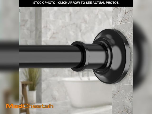 Lot 74-12327125 - Haryaers Black Long Curtain Rod Tension Shower Curtain Rods 30 to 120 inch Adjustable Spring Heavy D...
