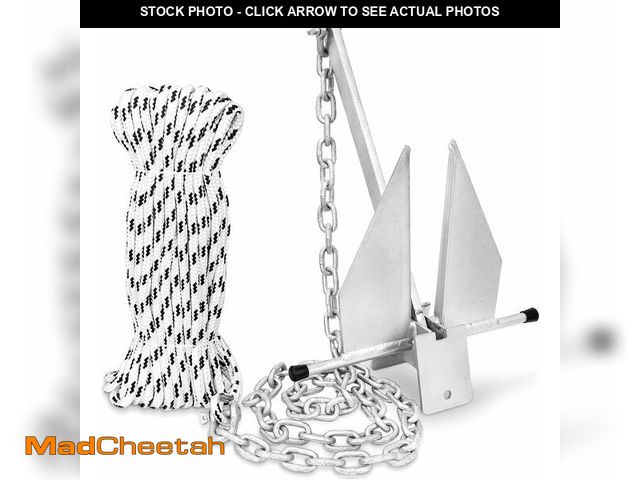 Lot 74-13710708 - TUNORD Boat Anchor Kit Fluke Anchor with Chain and Anchor Rope Set for Boats Pontoon, Deck, Fishing,...