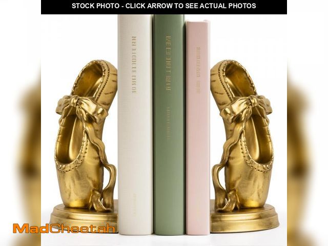 Lot 74-12118590 - MXARLTR Bookends for Shelves, Heavy Duty Book Ends - Ballet Slipper Decorative Bookends with Anti-Sl...