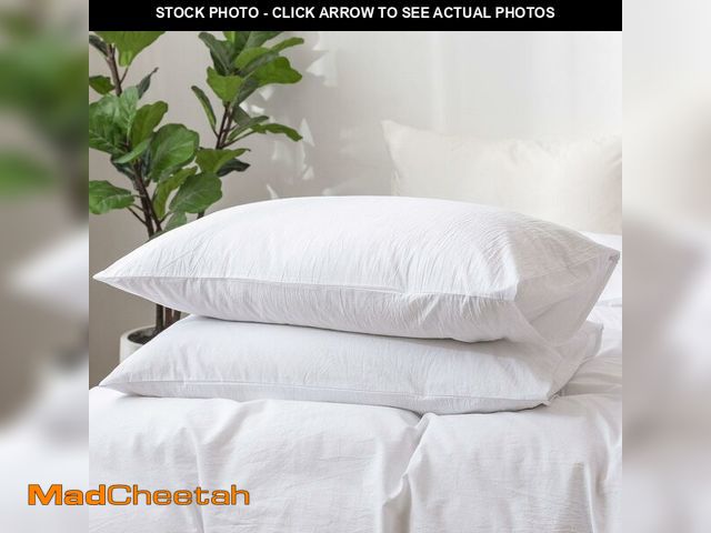 Lot 74-14150576 - MooMee Bedding Pillowcases Pack of 2 100% Washed Cotton Linen Like Textured Breathable Durable Soft ...