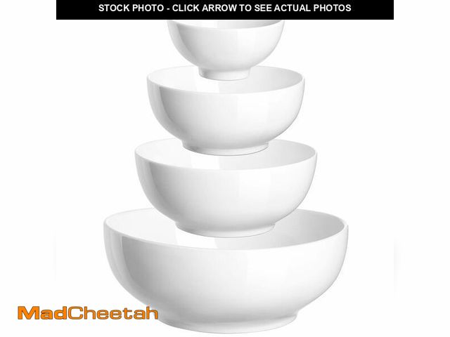 Lot 74-12602148 - DOWAN Serving Bowls, Mixing Bowl Set, 70/30/20/8 Ounces Mixing Bowls for Kitchen, Soft White Serving...