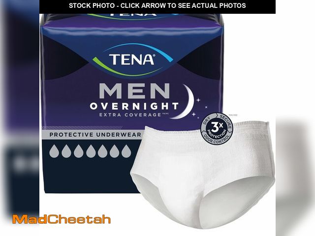 Lot 74-14582154 - Tena Men Overnight Incontinence Underwear, Extra Coverage S/M 34-50in 56ct - UNUSED