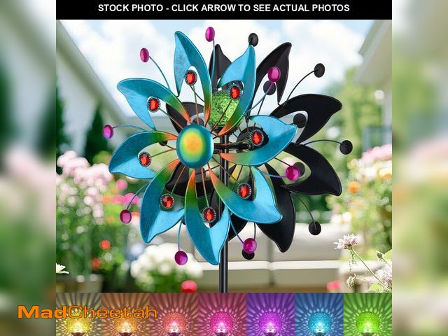 Lot 74-14272504 - Solar Wind Spinners Outdoor - 58.8 inch Large Metal Kinetic Art Wind Sculptures Solar-Powered Multi-...