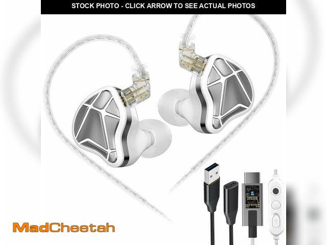 Lot 74-14269261 - KZ Axas USB C Headphone with Mic, Noise Isolation IEM for Gaming, Comfort-Fit Type C Earphone for iP...
