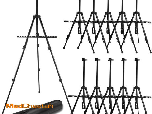 Lot 74-12418102 - Qunclay 10 Pack Artist Easel Stand 20 to 66 Inch Adjustable Height Painting Easel Metal Tripod Dry E...