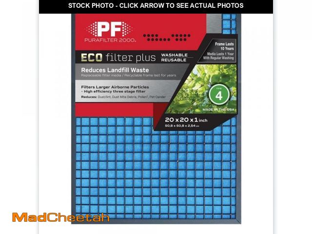 Lot 74-12484554 - PURAFILTER 2000 20 in. x 20 in. x 1 ECO Washable Air Filter FPR4 - UNUSED