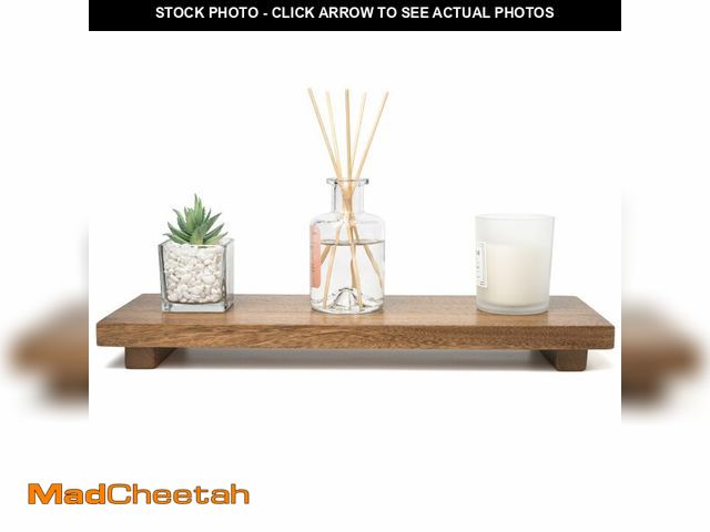 Lot 74-14270416 - Narrow 17" Acacia Wood Riser Pedestal Stand Ã¢â¬â Farmhouse Wood Display Riser for Kitchen and Ba...