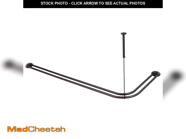 Lot 74-14449943 - Utopia Alley Utopia Alley Rustproof Wall Mounted 72x31.7in. Alu Double L Shape Shower Curtain Rod, W...