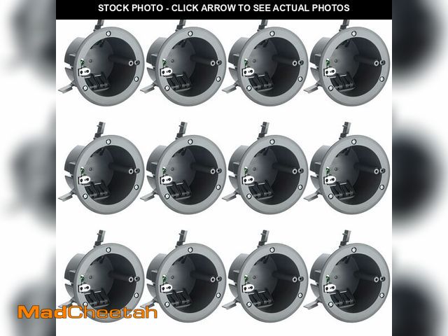 Lot 74-14065290 - Tellegloww 12 Pcs 4-1/4" Round Electrical Box Non Metallic Junction Plastic 18 Cubic Inches Old Work...