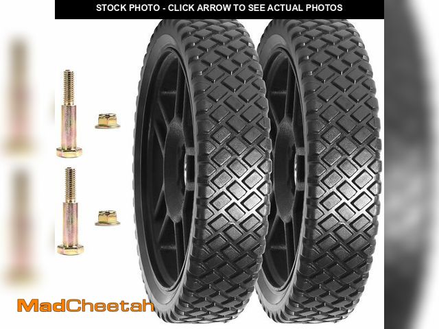 Lot 74-12712380 - GOKTRO Lawn Mower Wheels 10"Wheels for Push Mower Wheel kits - Universal 10" Lawn Mower Wheels with1...