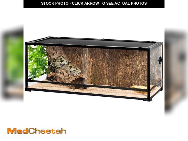 Lot 74-12541692 - REPTI ZOO 67 Gallon Reptile Large Terrarium Newly Upgraded All Glass 48" x 18" x 18" Double Hinge Do...