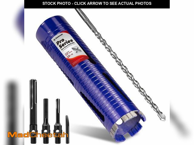 Lot 74-12710948 - DaduoRi 2-1/2" Pro Dry Core Drill Bit with Pilot Bit &amp; 3 Adapters (SDS Plus/SDS Max/1/2 Hex), Up...