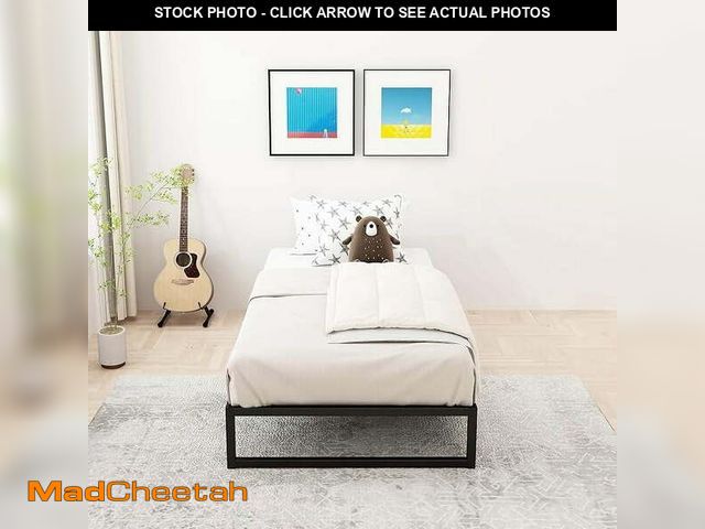 Lot 74-12668275 - (MISSING HARDWARE) Lutown-Teen 8 inch Twin XL Bed Frames Heavy Duty Sturdy Metal Platform Bed Frame ...