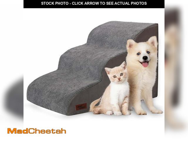 Lot 74-12764303 - 3 Tiers Dog Ramp and Stairs for Beds Or Couches - Non-Slip Sturdy Pet Steps - for Small Dogs to get ...