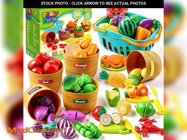Lot 74-14298519 - JOYIN Learning Toys Play Food Set for Toddlers, Cutting Food for Preschool Activities, Play Kitchen ...