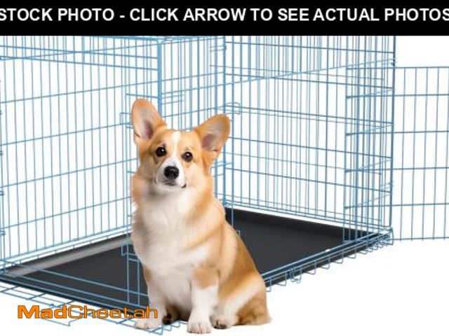 Lot 74-12510157 - FDW 30 inch Dog Crate Dog Kennel Cage with Double Door Folding Metal Wire Dog Cage with Removable Tr...
