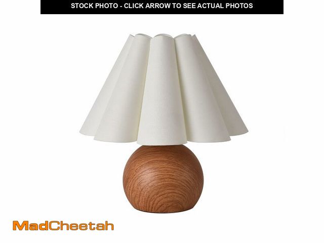 Lot 74-13716588 - KUNJOULAM Cute Small Table Lamp, Modern Bedside Nightstand Lamp with Beige Lampshade, Metal Base for...