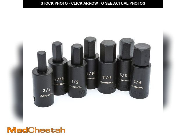 Lot 74-14447015 - Husky 1/2 in. Drive Hex Bit Impact Socket Set SAE (7-Piece) - UNUSED