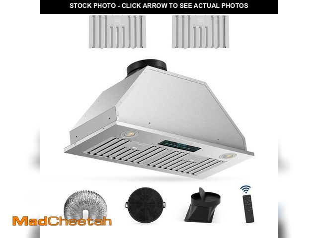 Lot 74-12784306 - Tylza 30 in. 900 CFM Convertible Ductless to Ducted Insert Range Hood in Stainless Steel with Charco...