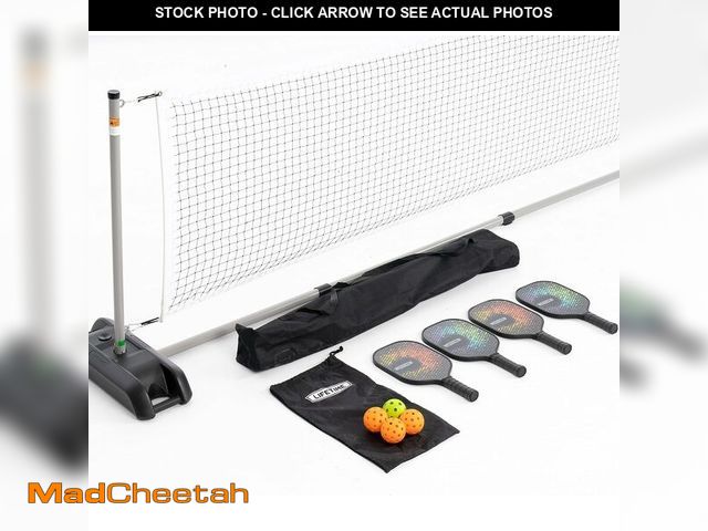 Lot 74-13331570 - Lifetime Pro Pickleball Set - Includes Pickleball Net, 4 Paddles, 3 Outdoor Pickleballs, 1 Indoor Pi...