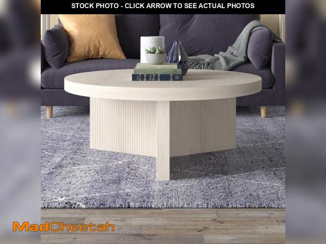 Lot 74-12517886 - Meyer&amp;Cross Holm 36 in. Alder White Round MDF Top Coffee Table - UNUSED