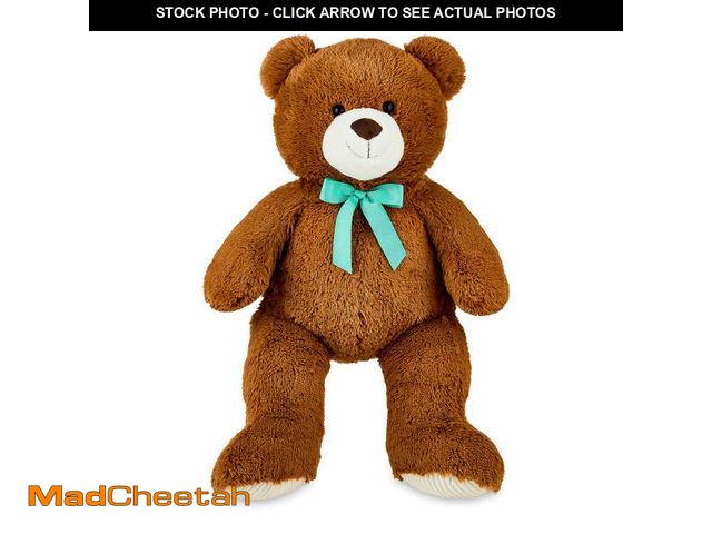 Lot 74-12858834 - Bear Plush Toy with Ribbon, Brown, 36", by Way To Celebrate - UNUSED