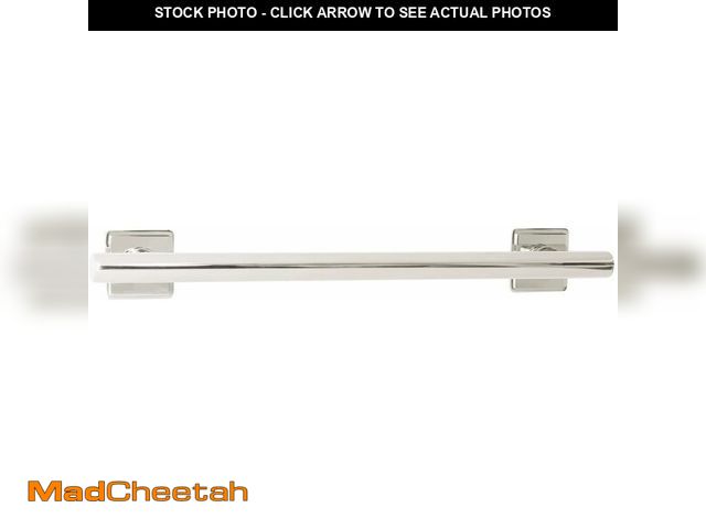 Lot 74-12543817 - 36-inch Coronado Designer Straight Bathroom Shower Grab Bar with Decorative Square Flanges, Polished...