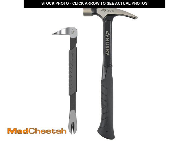 Lot 74-14559850 - Husky 2-Piece 20 oz. Steel Rip Hammer and 10 in. Nail Puller Home Tool Kit Set - UNUSED