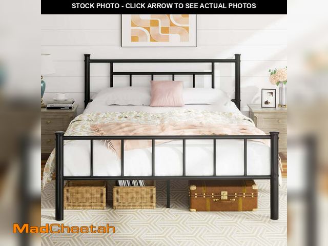 Lot 74-12548391 - Walsunny Queen Bed Frame with Headboard and Footboard, No Box Spring Needed, Easy Assembly Anti-Slip...