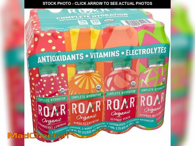 Lot 74-13065924 - ROAR Complete Hydration Organic Variety Pack - Electrolyte Drinks Loaded with Vitamins C, B5, B12 - ...