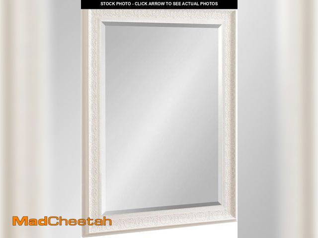 Lot 74-12137048 - Kate and Laurel Alysia Decorative Frame Rectangle Wall Mirror, 22.5x28.5 White - UNUSED