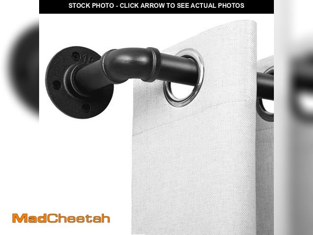 Lot 74-12836904 - 1 Inch Industrial Adjustable Curtain Rod for Windows 48 to 86,Indoor/Outdoor Pipe Wrap Around Curtai...